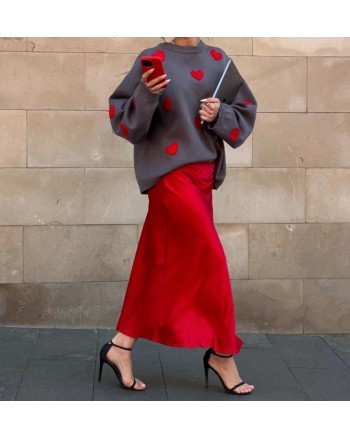 JACQUARD KNIT SWEATER WITH HEARTS